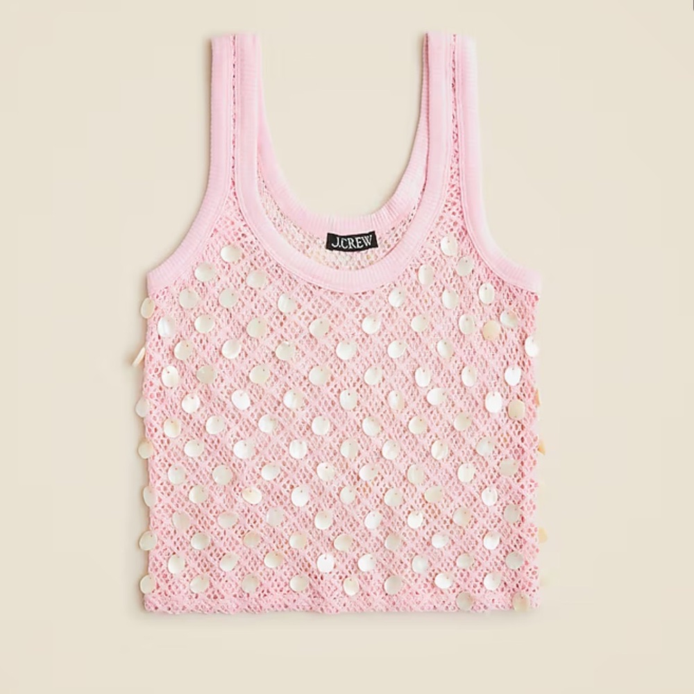 J.Crew Light Pink Crochet Sleeveless Top